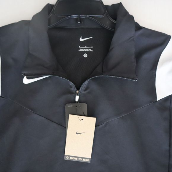 Nike ZDJ4924 Men's Sz M Black 1/4 Zip Lightweight L/S Pullover Coach's Jacket - Picture 5 of 8